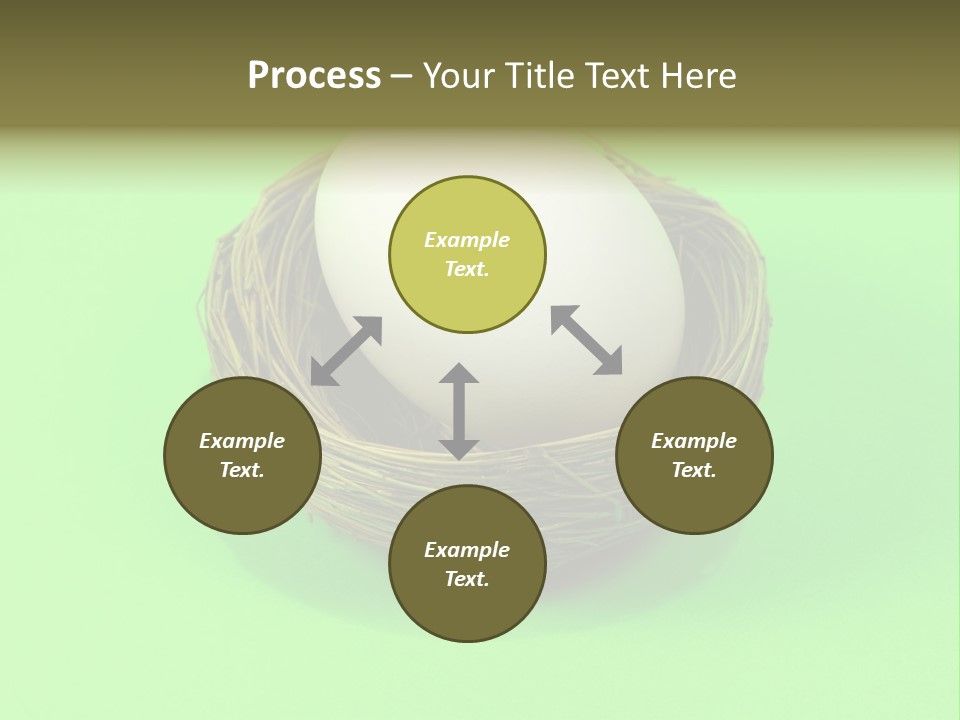 Nest And Egg On Green Background. PowerPoint Template