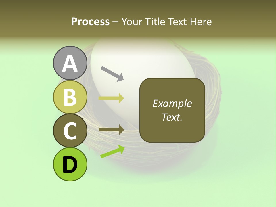Nest And Egg On Green Background. PowerPoint Template