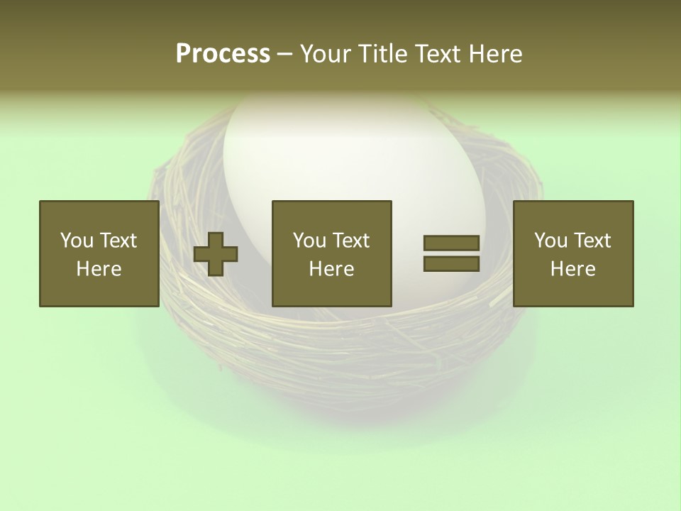 Nest And Egg On Green Background. PowerPoint Template