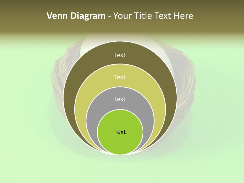 Nest And Egg On Green Background. PowerPoint Template