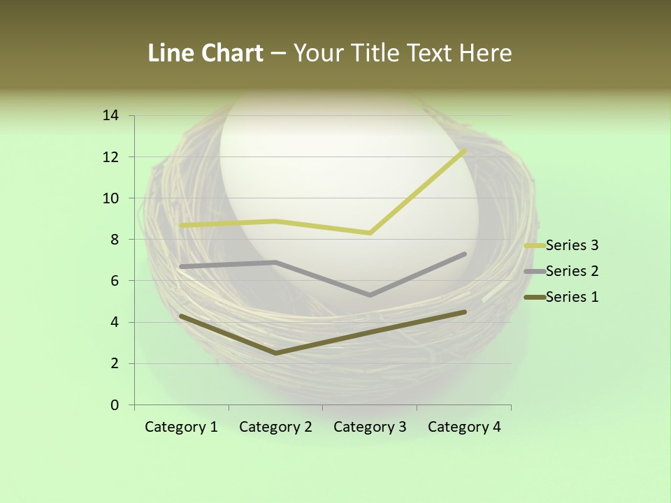 Nest And Egg On Green Background. PowerPoint Template