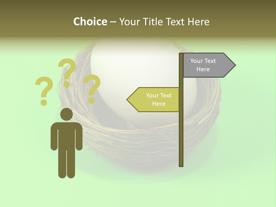 Nest And Egg On Green Background. PowerPoint Template