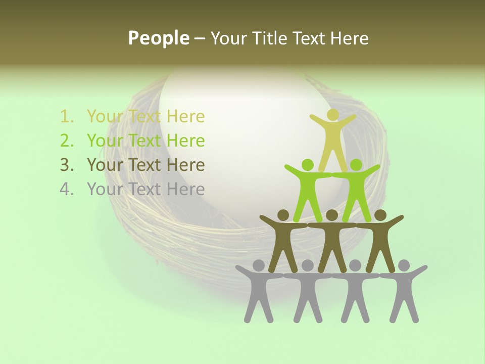 Nest And Egg On Green Background. PowerPoint Template