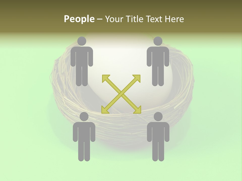 Nest And Egg On Green Background. PowerPoint Template