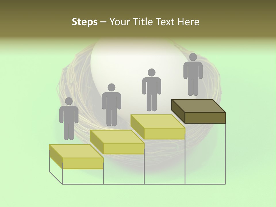 Nest And Egg On Green Background. PowerPoint Template