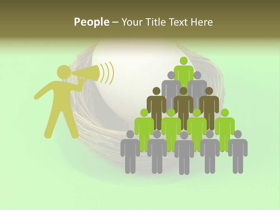 Nest And Egg On Green Background. PowerPoint Template