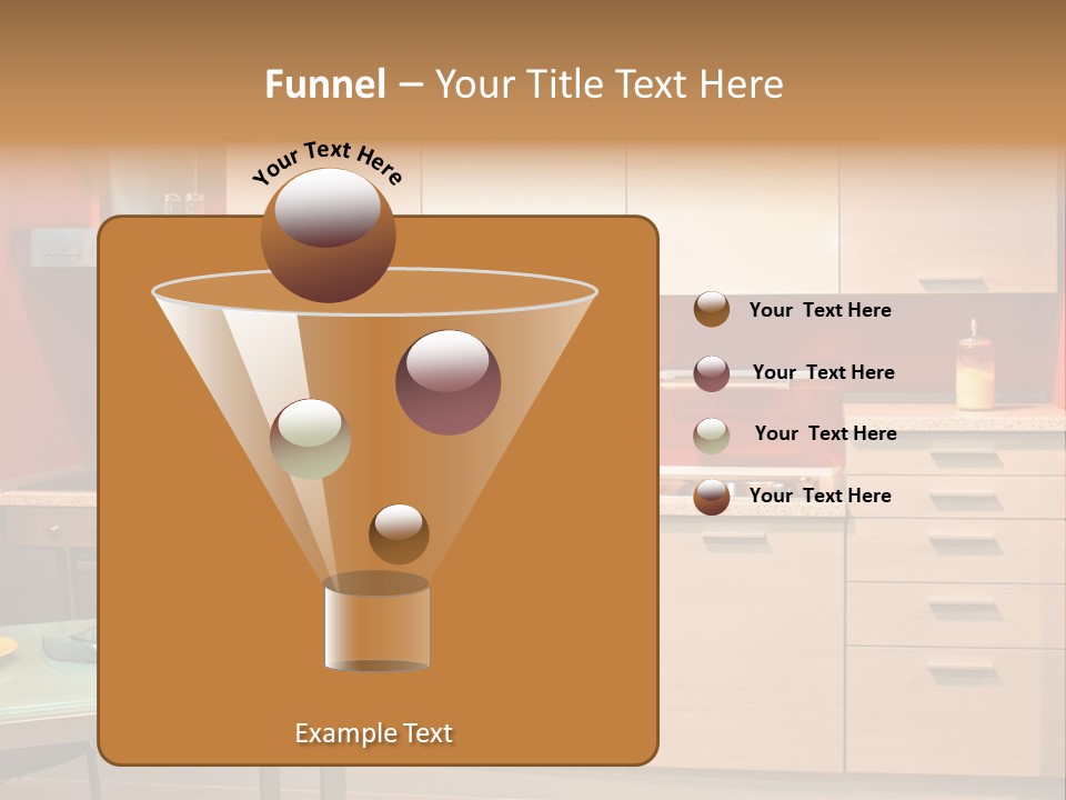 Small Modern Kitchen In Red Wall Apartment PowerPoint Template