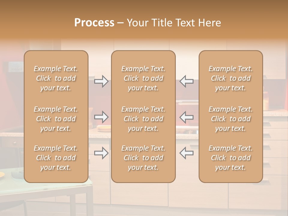 Small Modern Kitchen In Red Wall Apartment PowerPoint Template
