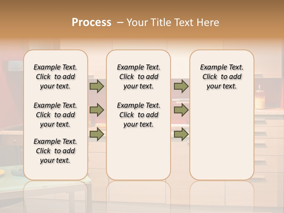 Small Modern Kitchen In Red Wall Apartment PowerPoint Template