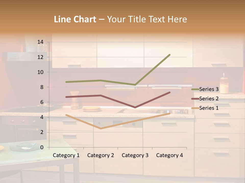 Small Modern Kitchen In Red Wall Apartment PowerPoint Template