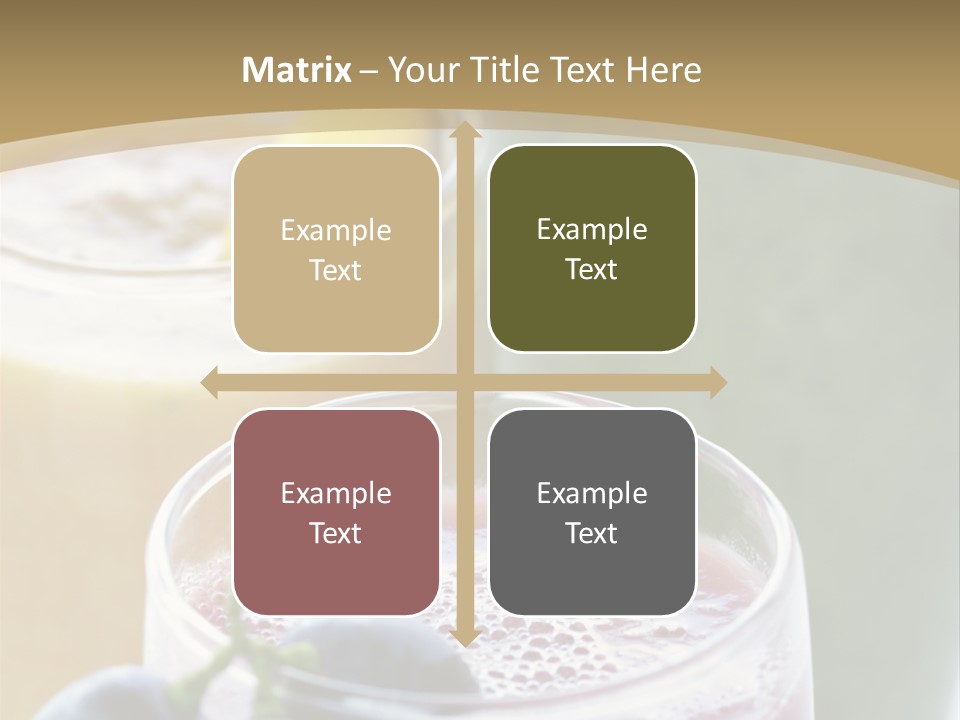 A Selection Of Fresh Fruit And Vegetable Smoothies PowerPoint Template