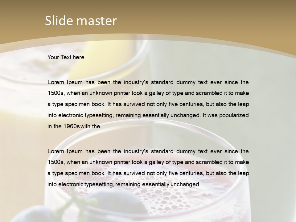 A Selection Of Fresh Fruit And Vegetable Smoothies PowerPoint Template