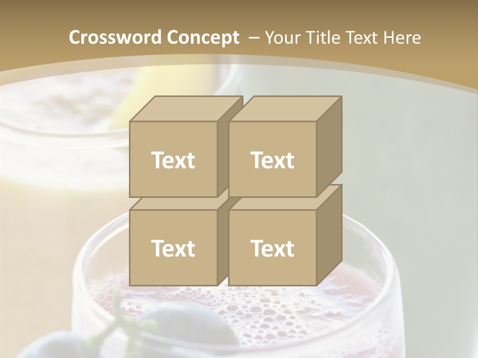 A Selection Of Fresh Fruit And Vegetable Smoothies PowerPoint Template