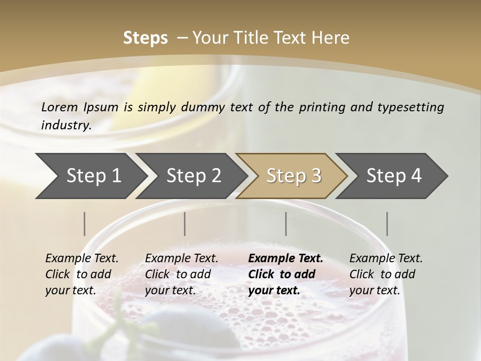 A Selection Of Fresh Fruit And Vegetable Smoothies PowerPoint Template