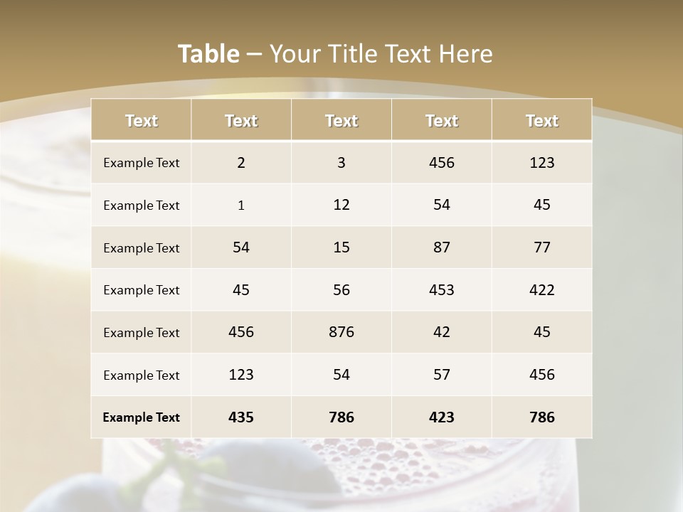 A Selection Of Fresh Fruit And Vegetable Smoothies PowerPoint Template