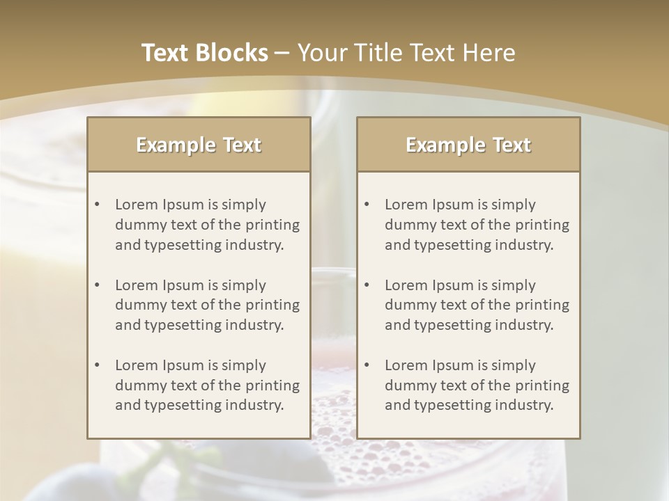 A Selection Of Fresh Fruit And Vegetable Smoothies PowerPoint Template