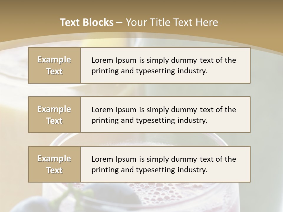 A Selection Of Fresh Fruit And Vegetable Smoothies PowerPoint Template