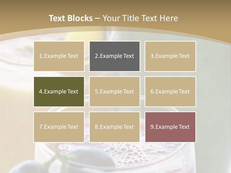 A Selection Of Fresh Fruit And Vegetable Smoothies PowerPoint Template