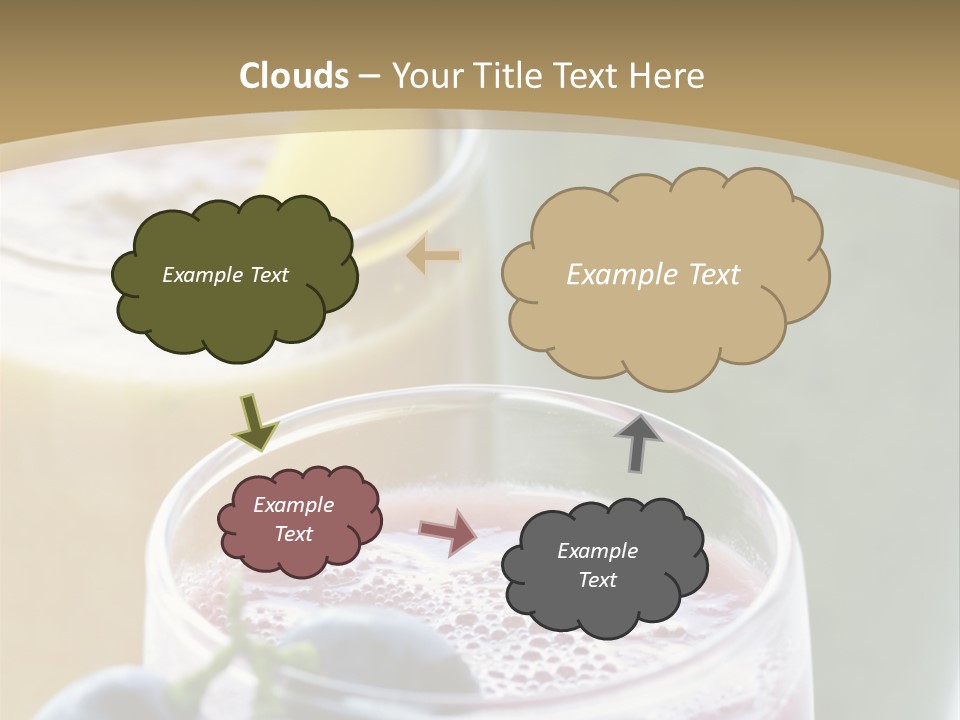 A Selection Of Fresh Fruit And Vegetable Smoothies PowerPoint Template