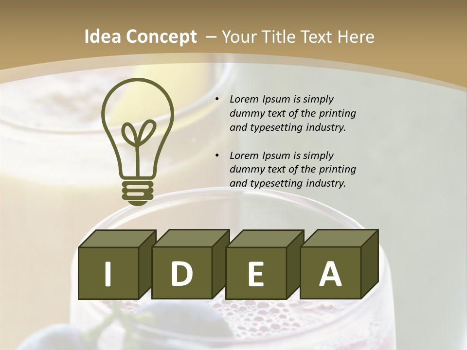 A Selection Of Fresh Fruit And Vegetable Smoothies PowerPoint Template