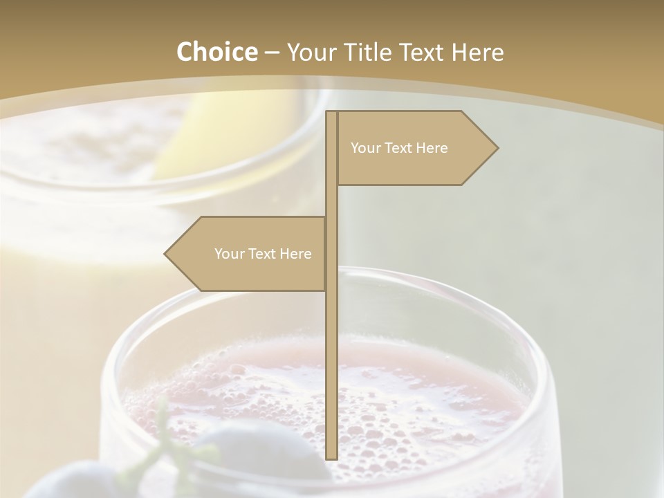 A Selection Of Fresh Fruit And Vegetable Smoothies PowerPoint Template