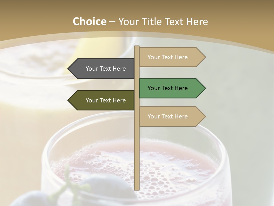 A Selection Of Fresh Fruit And Vegetable Smoothies PowerPoint Template