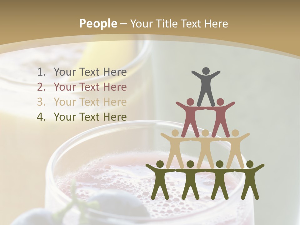 A Selection Of Fresh Fruit And Vegetable Smoothies PowerPoint Template