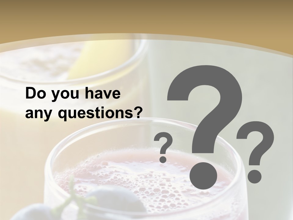 A Selection Of Fresh Fruit And Vegetable Smoothies PowerPoint Template