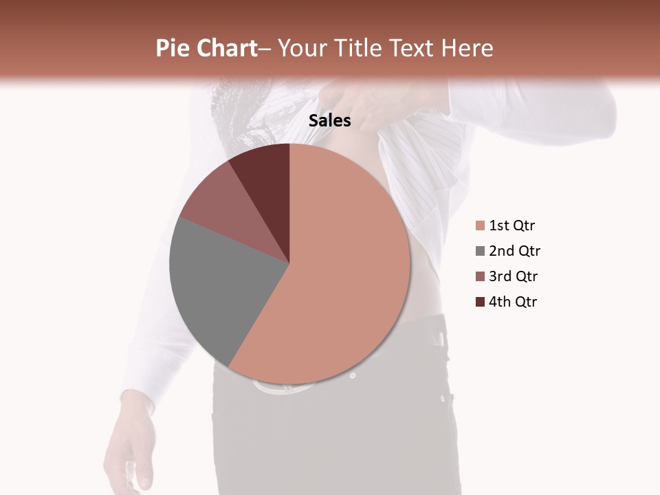 Muscular Young Man Standing In Black Jeans And Removing A White Long Sleeve T-Shirt PowerPoint Template