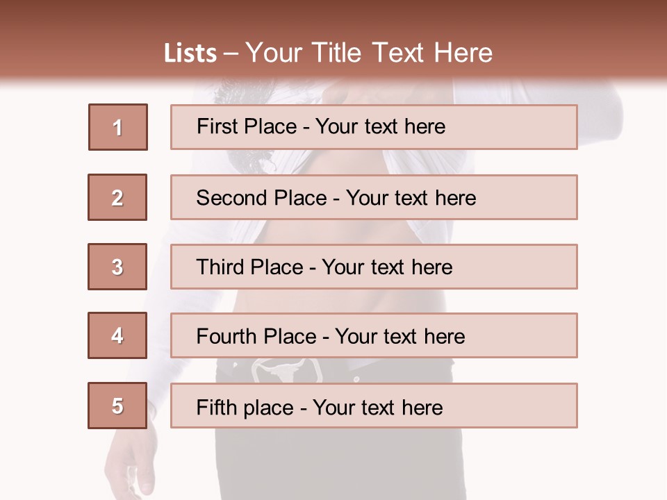 Muscular Young Man Standing In Black Jeans And Removing A White Long Sleeve T-Shirt PowerPoint Template