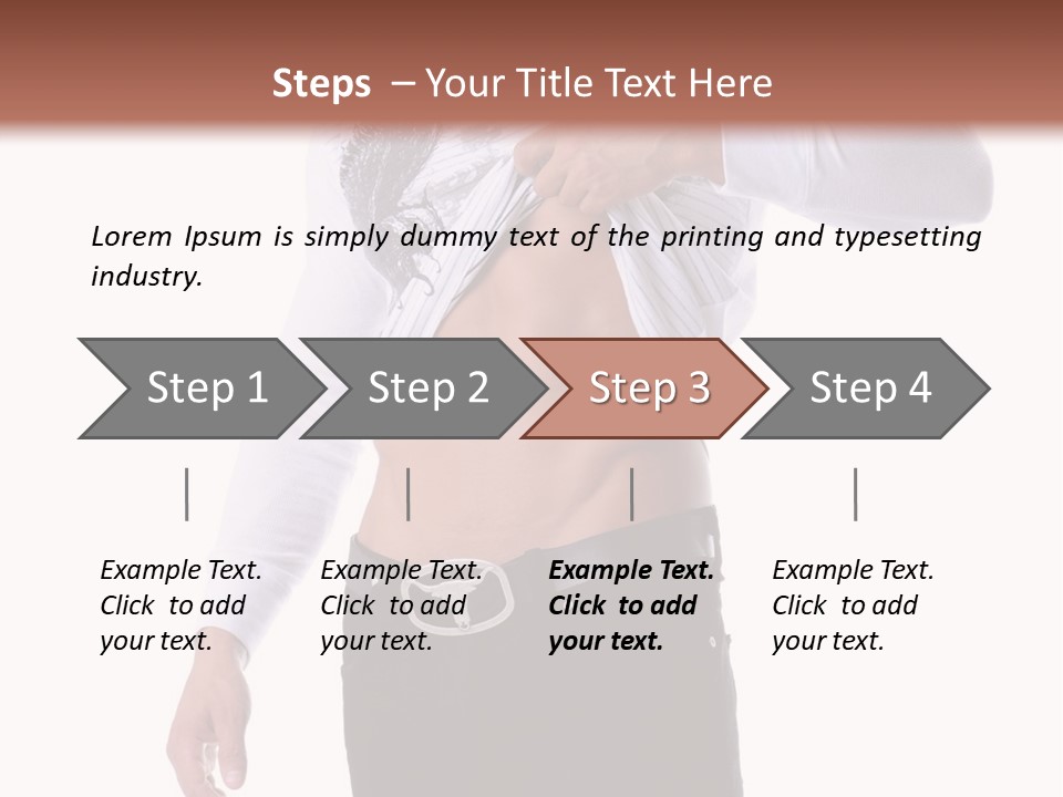 Muscular Young Man Standing In Black Jeans And Removing A White Long Sleeve T-Shirt PowerPoint Template