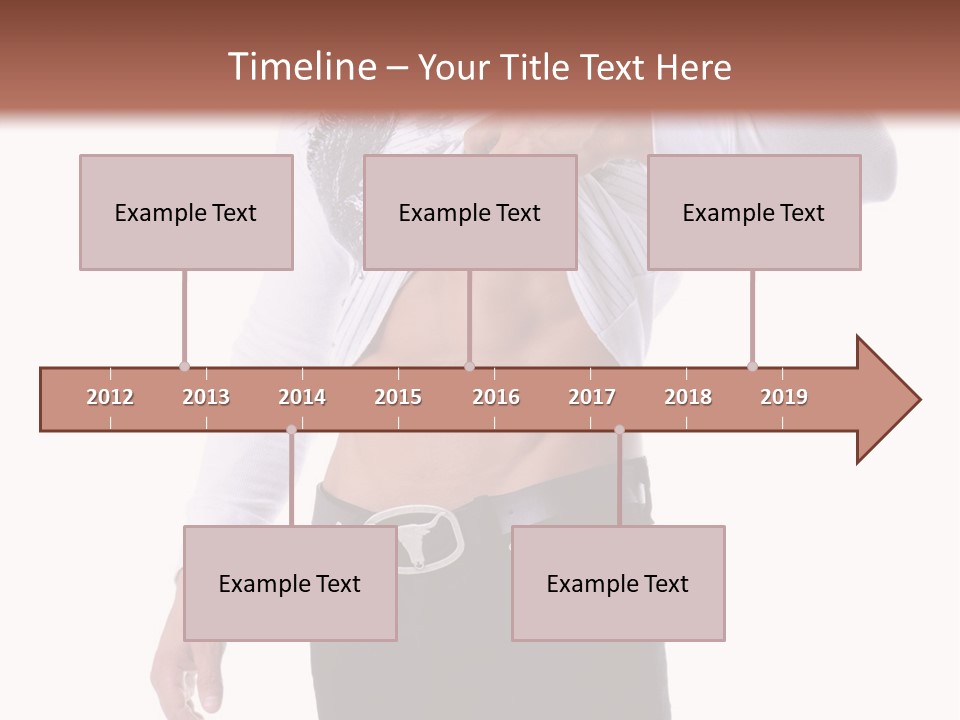 Muscular Young Man Standing In Black Jeans And Removing A White Long Sleeve T-Shirt PowerPoint Template