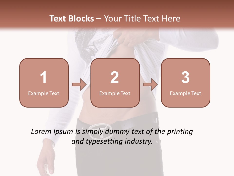 Muscular Young Man Standing In Black Jeans And Removing A White Long Sleeve T-Shirt PowerPoint Template