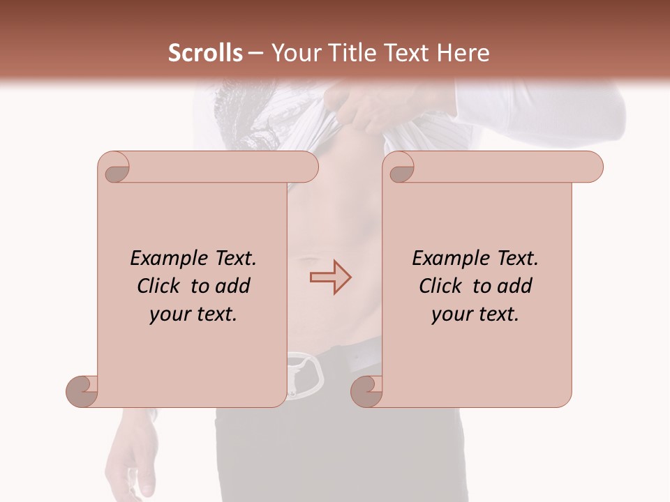 Muscular Young Man Standing In Black Jeans And Removing A White Long Sleeve T-Shirt PowerPoint Template