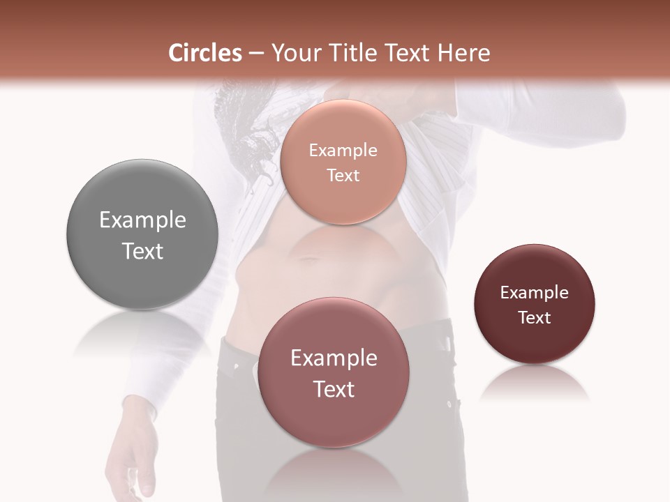 Muscular Young Man Standing In Black Jeans And Removing A White Long Sleeve T-Shirt PowerPoint Template