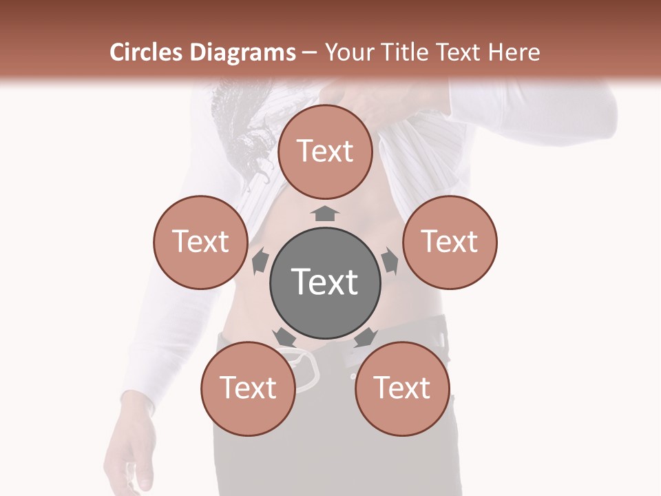 Muscular Young Man Standing In Black Jeans And Removing A White Long Sleeve T-Shirt PowerPoint Template