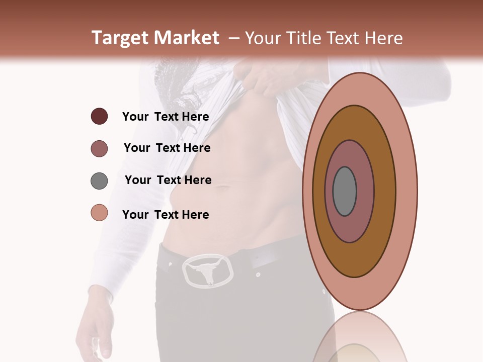 Muscular Young Man Standing In Black Jeans And Removing A White Long Sleeve T-Shirt PowerPoint Template