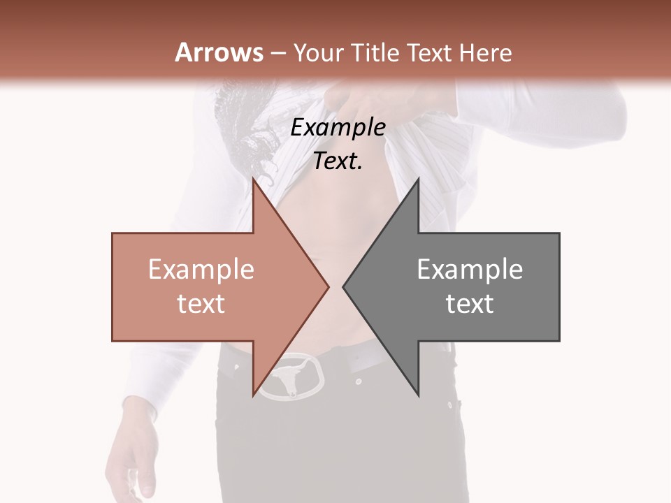 Muscular Young Man Standing In Black Jeans And Removing A White Long Sleeve T-Shirt PowerPoint Template