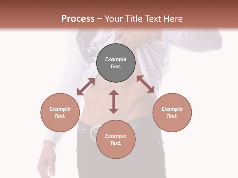 Muscular Young Man Standing In Black Jeans And Removing A White Long Sleeve T-Shirt PowerPoint Template