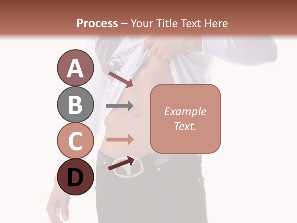 Muscular Young Man Standing In Black Jeans And Removing A White Long Sleeve T-Shirt PowerPoint Template