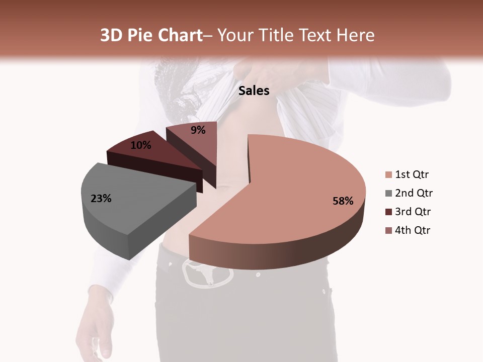 Muscular Young Man Standing In Black Jeans And Removing A White Long Sleeve T-Shirt PowerPoint Template