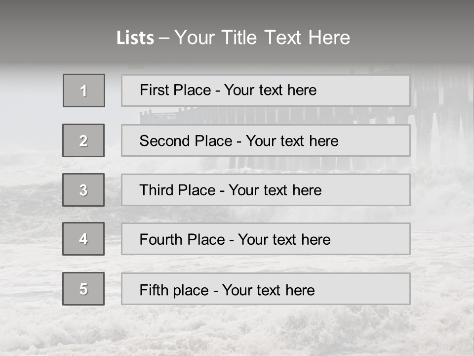 Photo Taken Amid Sea Spray And Crashing Waves As Hurricane Ike's Outer Bands Impact The Florida Coast, September 2008. Almost Ruined My Camera Taking This Series. PowerPoint Template