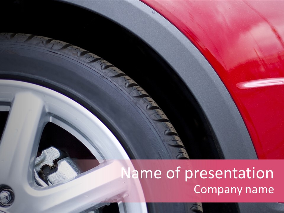 Red Car Wheel PowerPoint Template