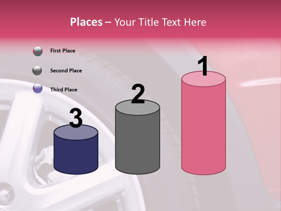 Red Car Wheel PowerPoint Template