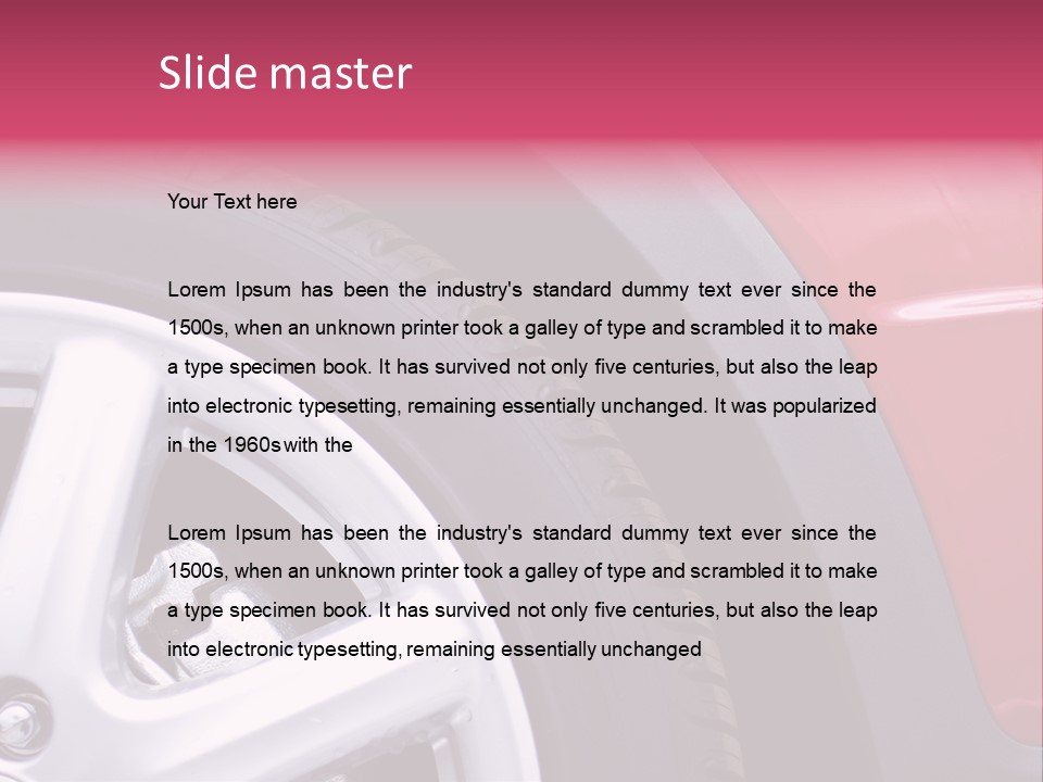 Red Car Wheel PowerPoint Template