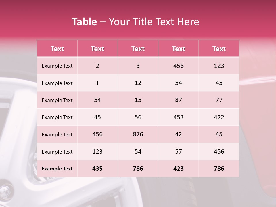 Red Car Wheel PowerPoint Template