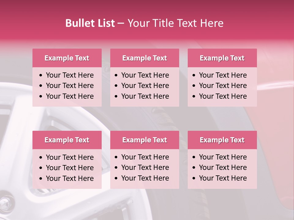 Red Car Wheel PowerPoint Template