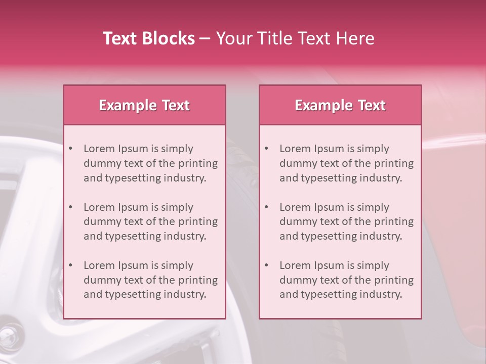 Red Car Wheel PowerPoint Template
