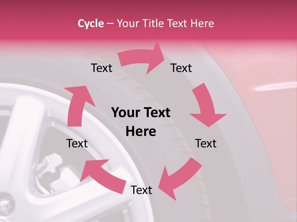 Red Car Wheel PowerPoint Template