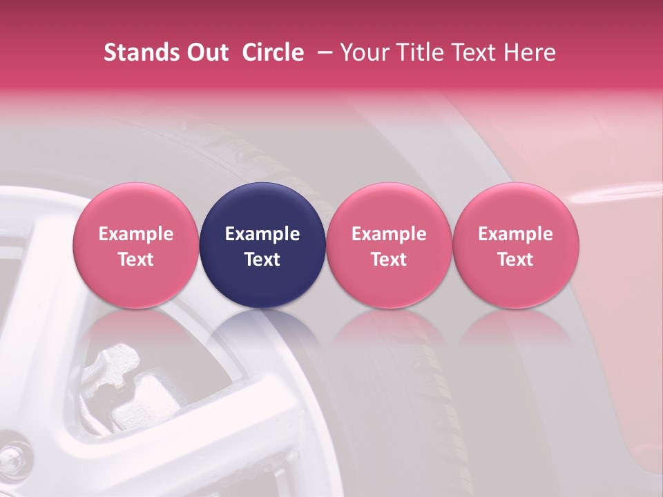 Red Car Wheel PowerPoint Template